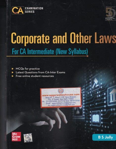 Corporate And Other Laws For Ca Intermediate New Syllabus By Bs Jolly