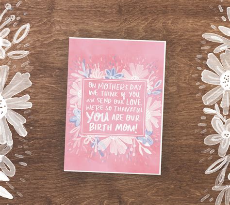 Mothers Day Card For Birth Mom Adoption Greeting Card Etsy