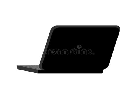 Computer Laptop Open Back View Isolated Stock Illustrations 105