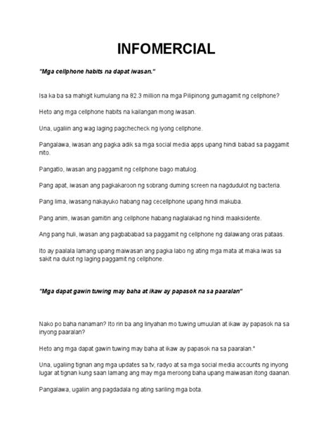 how to create an infomercial