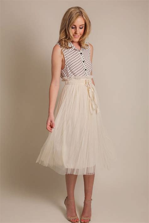 Kimi Cream Tulle Midi Skirt Morning Lavender Tulle Midi Skirt