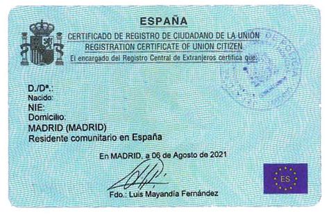 Certificado De Inscripci N En El Registro Central De Extranjeros