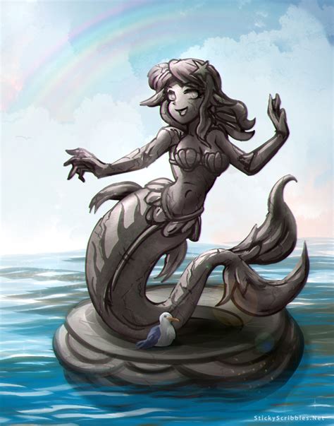 Mermaid Statue By Stickyscribbles Hentai Foundry