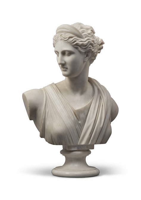 AN ITALIAN MARBLE BUST OF THE GODDESS DIANA LATE 19TH CENTURY