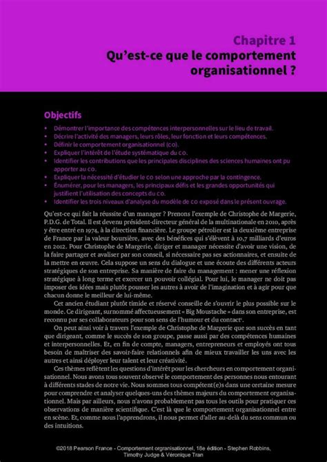 Pdf Chapitre Quest Ce Que Le Comportement Organisationnel Cest