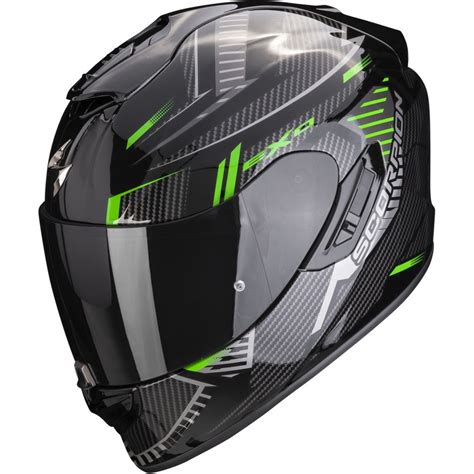 Casque Moto Integral SCORPION EXO 1400 EVO AIR SHELL NOIR VERT 22 06