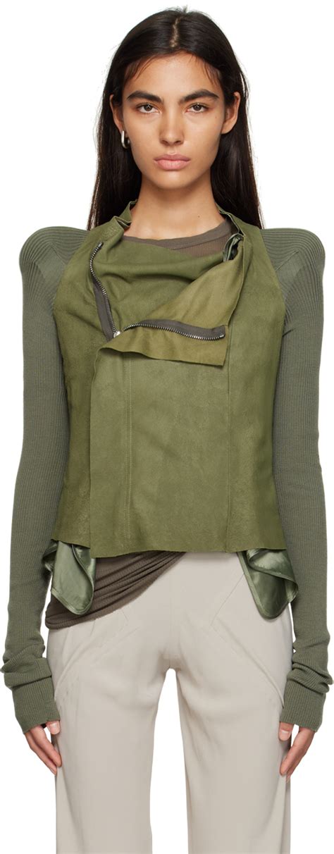 Rick Owens Green Cobra Leather Jacket Rick Owens