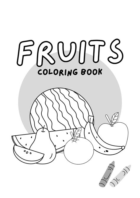 Preschool Fruits Coloring Printable Fruits Coloring Coloring Etsy