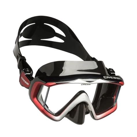 Cressi Liberty Triside Silicone Mask Black Red Sliver Μάσκα OceanicTeam