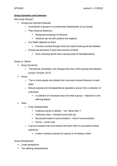 Lecture Group Dynamics And Cohesion Group Dynamics And Cohesion