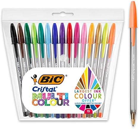 Bic Canetas Esferogr Ficas Multicoloridas Cristal Ponta Larga