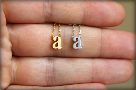 Lowercase Initial Necklace Available In Silver Gold Or Rose Etsy