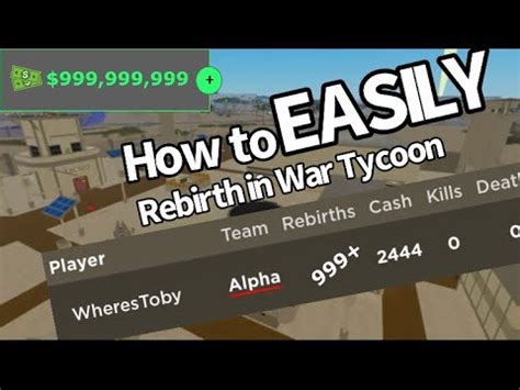 How To Rebirth Fast In War Tycoon Youtube