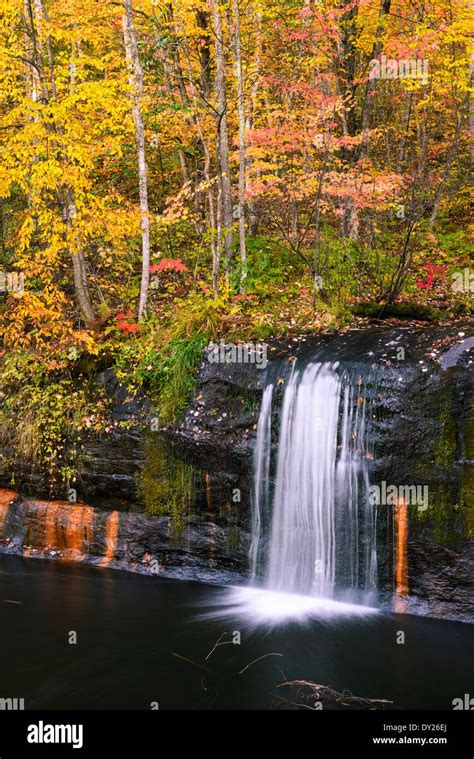 Wolf Creek Falls In Autumn In Banning State Park Near Sandstone