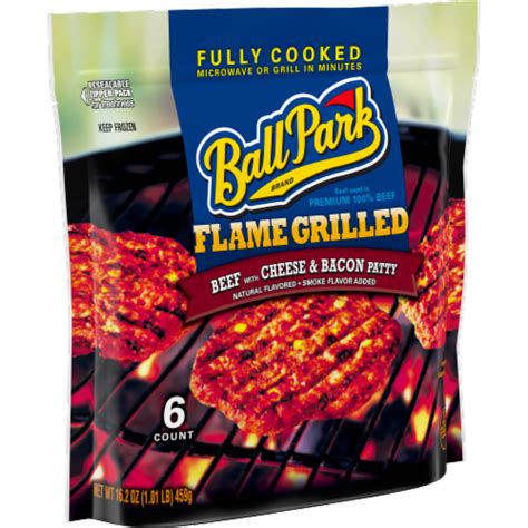 Ball Park® Flame Grilled Fully Cooked Beef With Cheese And Bacon Patties