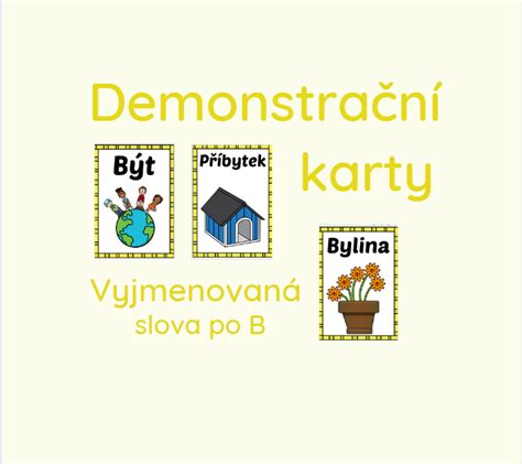 Demonstrační karty Vyjmenovaná slova po B Anglický jazyk