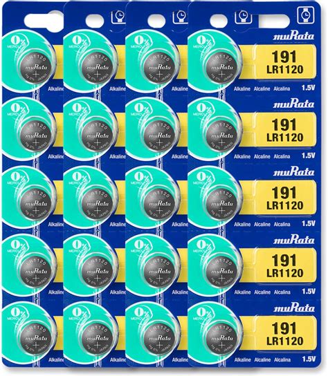 Amazon Murata LR1120 Battery AG8 391A 1 55V Alkaline Button Cell