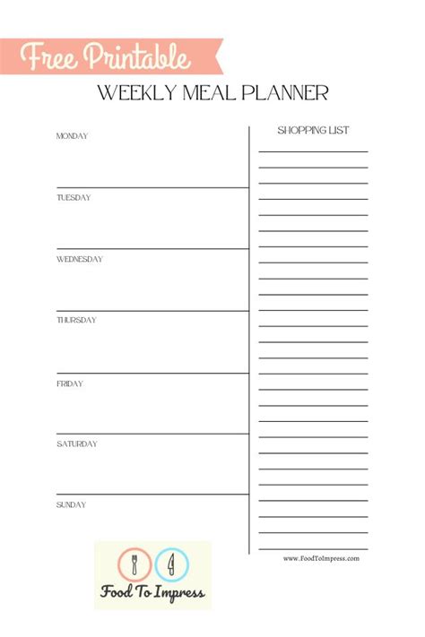 Monthly Meal Plan Printable Free Pdf Food To Impress