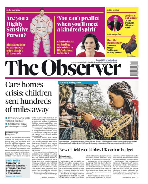 Observer Front Page 2nd Of April 2023 Tomorrows Papers Today