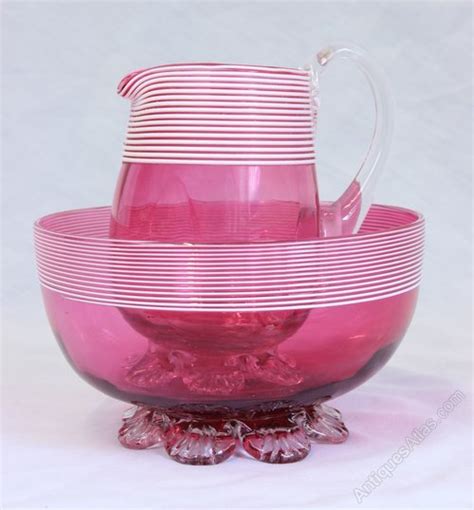 Antiques Atlas Antique Cranberry Glass Jug And Bowl Set