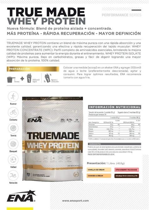 TrueMade Whey Protein 1 Lb 453 Gr 14 Servicios ENA Suplementos Rosario