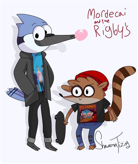 How To Draw Mordecai And Rigby Step By Step