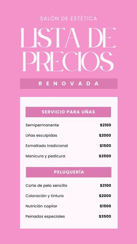 Explorá Plantillas De Plantillas De Lista De Precios Personalizables Gratis Canva