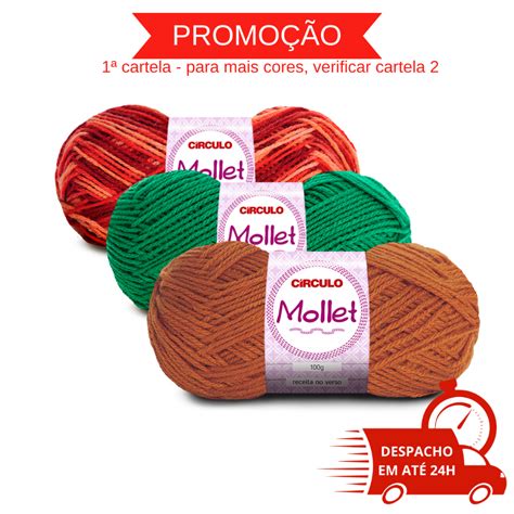 L Mollet Circulo Novelo Gramas Cartela Cores Shopee Brasil