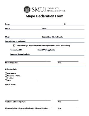 Major Declaration Form Fill Online Printable Fillable Blank