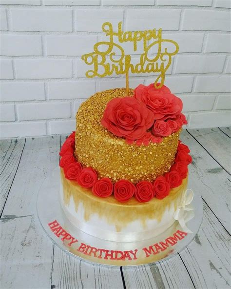 Red And Gold Cake