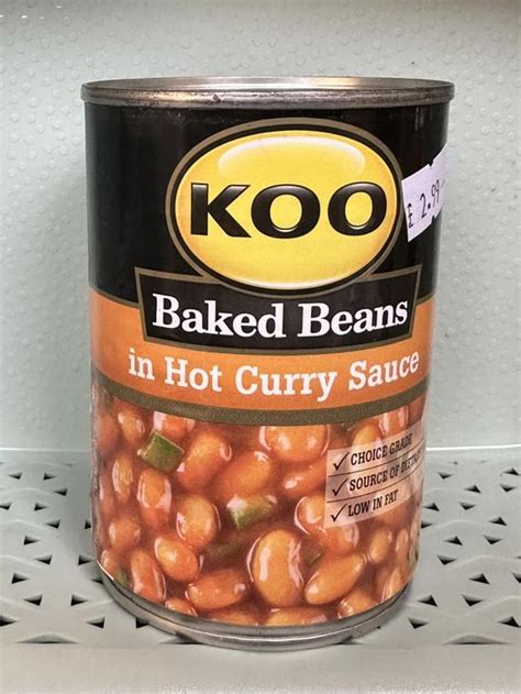 Koo baked beans in hot curry sauce, 410g | Saffashaq.com