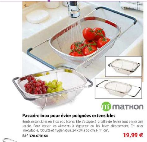 Offre Passoire Inox Pour évier Poignées Extensibles chez Mathon