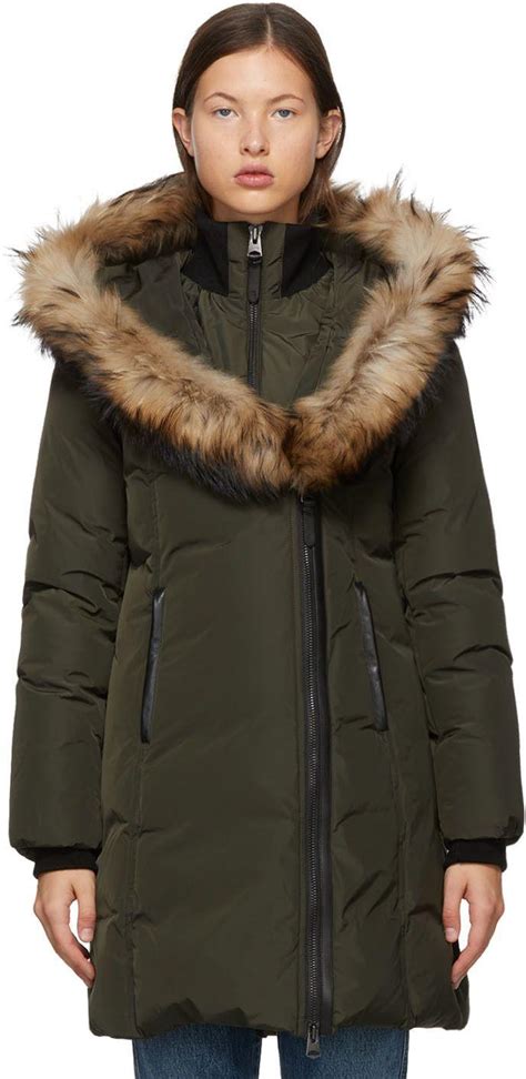 Mackage Khaki Down Fur Classic Kay Parka In Black Lyst