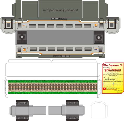 Pola Kertas Papercraft Kereta Argo Bromo Anggrek Livery Go Green