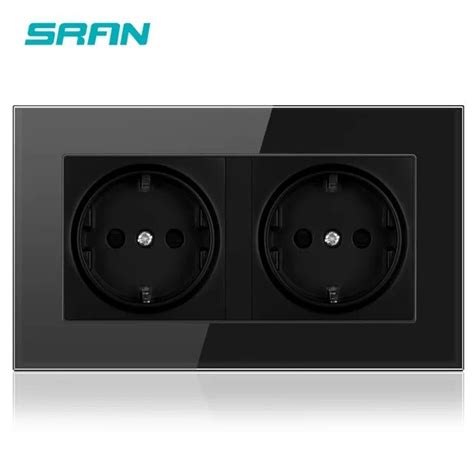 Sran Wall Crystal Glass Panel 146 86 Multi Way Power Socket Plug