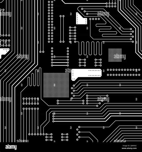 Circuit Board Connection Digital Technology Background In Black And