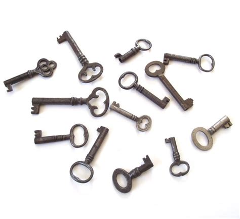 Antique Key Collection 13 Old Metal Keys In Different Styles