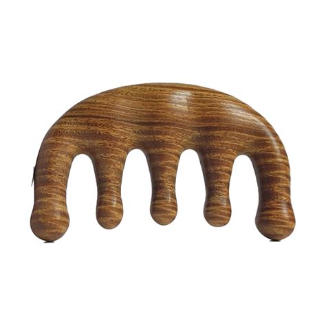 Natural Wood Wide Tooth Hair Comb Head Scalp Massage Wooden Comb For