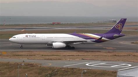 Thai Airways International Airbus A330 300 Takeoff Kansai