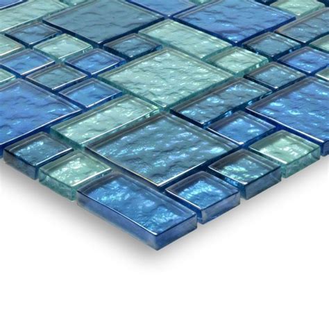 Blue Glass Mosaic Tiling for Bathroom | TAI-DECOR®