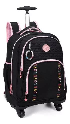 Mochila De Rodinha Escolar Notebook Feminina Kika Parcelamento