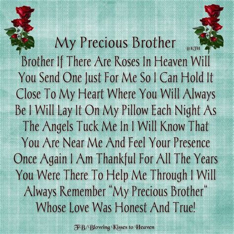 My Precious Brother Angels In Heaven Close To My Heart Brother