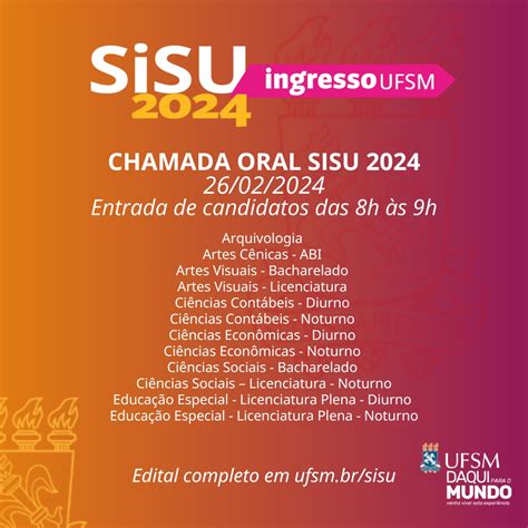 Primeira Chamada Oral Da Lista De Espera Do Sisu Ufsm Inicia Na