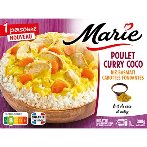 Poulet Curry Coco Riz Basmati Et Carottes Fondantes Marie