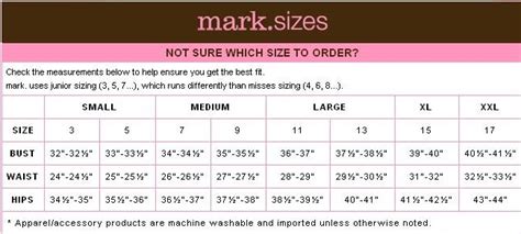 Vibrantmark Mark Size Chart