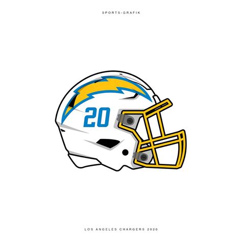 Los Angeles Chargers 2020 Helmet Fanart NFL American Football