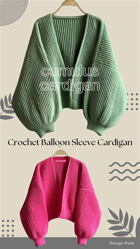 Crochet Balloon Sleve Cardigan Tutorials More In 2024 Crochet