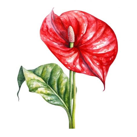 Premium Ai Image Red Anthurium Flower Isolated On White Background