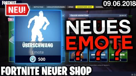 FORTNITE SHOP vom 9 6 NEUES Überschwang EMOTE Fortnite Battle