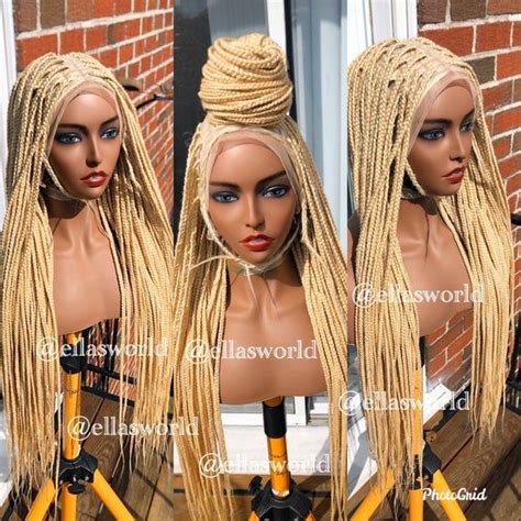 Full Lace Wig Blond Knotless Braids Wig Box Braid Wig Braids Wig